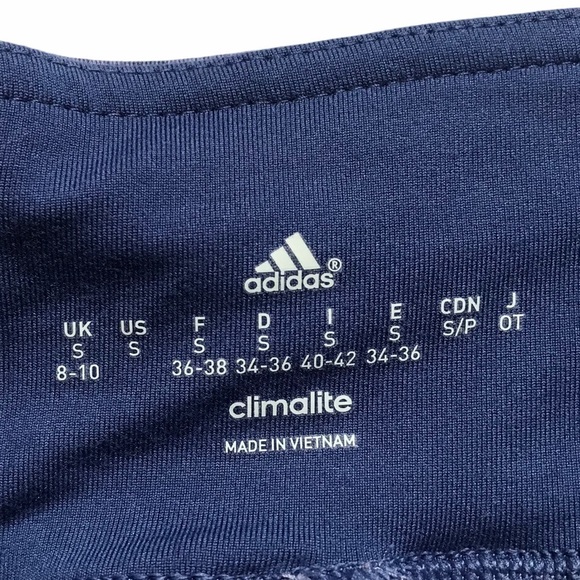 ADIDAS Women's Small Blue Climalite Activewear Tights Leggings Crops - Picture 7 of 9